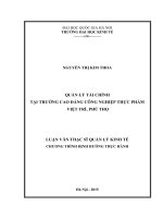 Quản lý tài chính tại trường cao đẳng công nghiệp thực phẩm việt trì, phú thọ