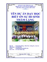Bài thi giáo án liên môn 2016 dự án dạy học biết ơn sự hi sinh thầm lặng