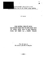 ảnh hưởng việc sử dụng các nguồn chất hữu cơ đến chất mùn và năng suất dứa ở đất feralit vàng đỏ trên sa phiến thạch