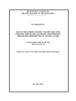 Tóm tắt luận văn quản lý hoạt động giáo dục đạo đức học sinh ở trường thpt huyện lập thạch   tỉnh vĩnh phúc theo hướng phối hợp với các tổ chức xã hội 