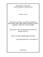 xây dựng tài liệu và tổ chức hướng dẫn học sinh tự học theo module trong dạy học chương sóng cơ vật lí 12 thpt 
