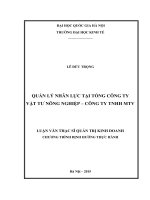 Quản lý nhân lực tại tổng công ty vật tư nông nghiệp   công ty TNHH MTV 