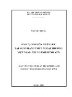 Đào tạo nguồn nhân lực tại ngân hàng TMCP ngoại thương việt nam   chi nhánh hưng yên 