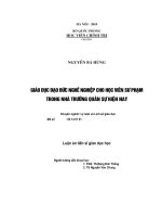 Giáo dục đạo đức nghề nghiệp cho học viên sư phạm trong nhà trường QS hiện nay