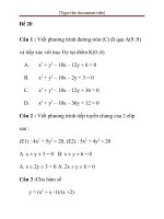 MỘT SỐ ĐỀ KIỂM TRA MÔN TOÁN LỚP 12 HAY