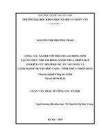 Công tác xã hội đối với trẻ em lao động sớm tại tổ chức trẻ em rồng xanh thừa thiên huế ( nghiên cứu mô hình dự án  an toàn và lành mạnh huyện phú vang   tỉnh thừa thiên huế) 