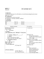 KIỂM TRA HỌC KỲ MÔN TIẾNG ANH 7