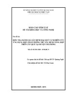 Điều tra đánh giá sâu bệnh hại quế và nghiên cứu ứng dụng biện pháp phòng trừ sâu bệnh tổng hợp trên cây quế tại huyện trà bồng