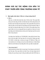 ĐÁNH GIÁ sự tác ĐỘNG của đầu tư PHÁT TRIỂN đến TĂNG TRƯỞNG KINH tế