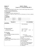 GIÁO ÁN TIẾNG ANH LỚP 7 Unit 5 tiết 49