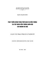 Phát triển kênh phân phối dịch vụ viễn thông tại tập đoàn viễn thông quân đội chi nhánh hà nội