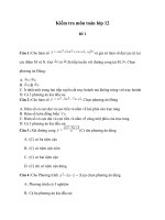 Ngân hàng câu hỏi môn toán lớp 12