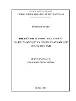 Thế giới phi lí trong tiểu thuyết  đi tìm nhân vật và thiên thảm sám hối của tạ duy anh 