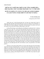 Những suy nghĩ cho chiến lược công nghiệp hóa   hiện đại hóa việt nam hội nhập khu vực và thế giới dưới tác động của toàn cầu hóa qua kinh nghiệm của đất nước ấn độ (nhìn từ góc độ văn hóa)