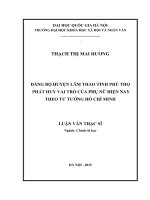 Đảng bộ huyện lâm thao tỉnh phú thọ phát huy vai trò của phụ nữ hiện nay theo tư tưởng hồ chí minh 