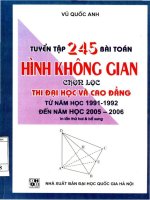 Tuyển tập 245 bài toán hình không gian chọn lọc NXB đại học quốc gia 2006 