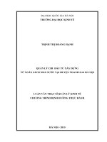 Quản lý chi đầu tư xây dựng từ ngân sách nhà nước tại huyện thanh oai hà nội