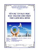 Dự án bài thi liên môn năm 2016 dự án dạy học đấu tranh cho một thế giới hòa bình