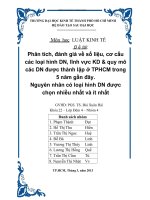 Phân tích, đánh giá về số liệu, cơ cấu các loại hình doanh nghiệp, lĩnh vực kinh doanh và quy mô các doanh nghiệp được thành lập ở TPHCM trong 5 năm gần đây 