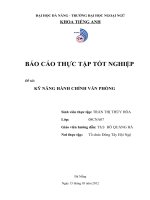 Đề tài: KỸ NĂNG HÀNH CHÍNH VĂN PHÒNG