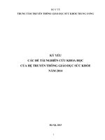 Kỷ yếu các đề tài nghiên cứu khoa học của hệ truyền thông giáo dục sức khỏe 2014  