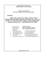 ĐIỀU TRA, ĐÁNH GIÁ THỰC TRẠNG CÔNG NGHIỆP hỗ TRỢ TRÊN địa bàn TỈNH QUẢNG NGÃI và đề XUẤT GIẢI PHÁP PHÁT TRIỂN CÔNG NGHIỆP hỗ TRỢ GIAI đoạn 2011 – 2015 ĐỊNH HƯỚNG 2020 