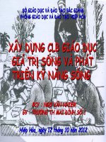 xây dựng clb giáo dục giá trị sống và phát triển kỹ năng sống