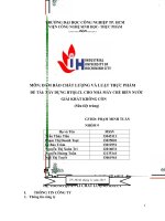 Tiểu luận môn đảm bảo chất lượng luật thực phẩm xây dựng hệ thống quản lý chất lượng cho nhà máy chế biến nước giải khát không cồn 