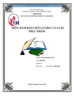 Tiểu luận môn đảm bảo chất lượng luật thực phẩm xây dựng quy trình sản phẩm thịt nguội xông khói 