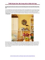 Thiết kế góc làm việc trong nhà có diện tích hẹp