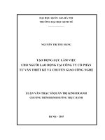Tạo động lực làm việc cho người lao động tại công ty cổ phần tư vấn thiết kế và chuyển giao công nghệ 