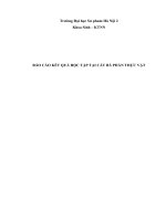 BÁO cáo kết QUẢ học tập tại cát bà PHẦN THỰC vật 