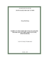Nghiên cứu phát triển bền vững du lịch sinh thái khu bảo tồn thiên nhiên xuân liên, tỉnh thanh hóa 