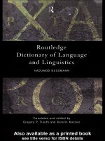 Routledge dictionary of language and linguistics 