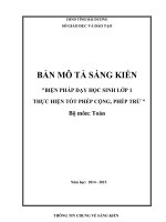 skkn biện pháp dạy học sinh lớp 1 thực hiện tốt phép cộng, phép trừ