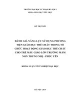 đánh giá năng lực sử dụng phương tiện giáo dục thể chất trong tổ chức hoạt động giáo dục thể chất cho trẻ mẫu giáo lớn trường mầm non trưng nhị   phúc yên 