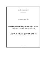 Quản lý thuế giá trị gia tăng tại chi cục thuế quận hai bà trưng   hà nội 