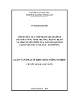 Ảnh hưởng của chế phẩm ADE Selplex đến khả năng sinh trưởng, kháng bệnh và chất lượng thịt của lợn ngoại nuôi tại huyện Thủy Nguyên  Hải Phòng