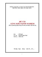 ĐỀ TÀI            SÁNG KIẾN KINH NGHIỆM            Một số phương pháp để dạy tốt môn mĩ thuật ở bật tiểu học