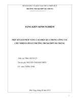 skkn một số biện pháp góp phần nâng cao hiệu quả trong CTCN lớp 8 ở trường THCSTHPT hà trung 