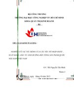 Bài tiểu luận nghiên cứu sự tác động của các yếu tố nhập khẩu, xuất khẩu, đầu tư ảnh hưởng đến tổng sản phẩm quốc nội (GDP) việt nam