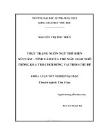 thực trạng ngôn ngữ thể hiện xúccảm  tình cảm của trẻ mẫu giáo nhỡ thông qua trò chơi đóng vai theo chủ đề 