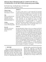 KHẢO SÁT HOẠT TÍNH KHÁNG KHUẨN VÀ KHÁNG OXY HÓA CỦA CAO METHANOL CÂY HÀ THỦ Ô TRẮNG (Streptocaulon juventas Merr.)