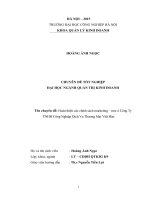 Hoàn thiện các chính sách marketing – mix ở Công Ty TNHH Công Nghiệp Dịch Vụ Thương Mại Việt Hàn