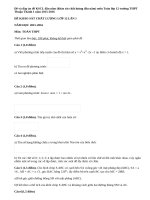 Đề và đáp án đề KSCL đầu năm môn Toán lớp 12 trường THPT Thuận Thành 1 năm 2015