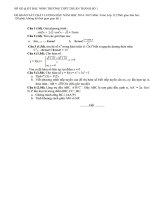 Đề và đáp án KSCL đầu năm môn toán lớp 12 trường THPT Thuận Thành 1