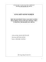 skkn một số giải pháp nhằm nâng cao hiệu quả HĐNGLL bậc THCS ở trường THCSTHPT hà trung