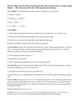 Khảo sát chất lượng đầu năm môn Hóa lớp 12 Trường Thuận Thành 1