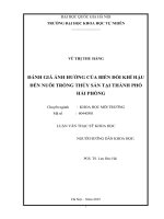Đánh giá ảnh hưởng của biến đổi khí hậu đến nuôi trồng thủy sản tại thành phố hải phòng 