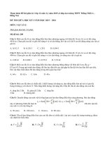 Đề thi giữa kì 1 lớp 12 môn Lý năm 2015 có đáp án